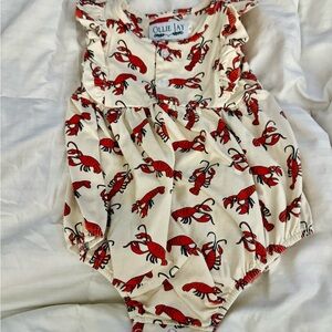 Ollie Jay Red Lobster Print Kids One Piece